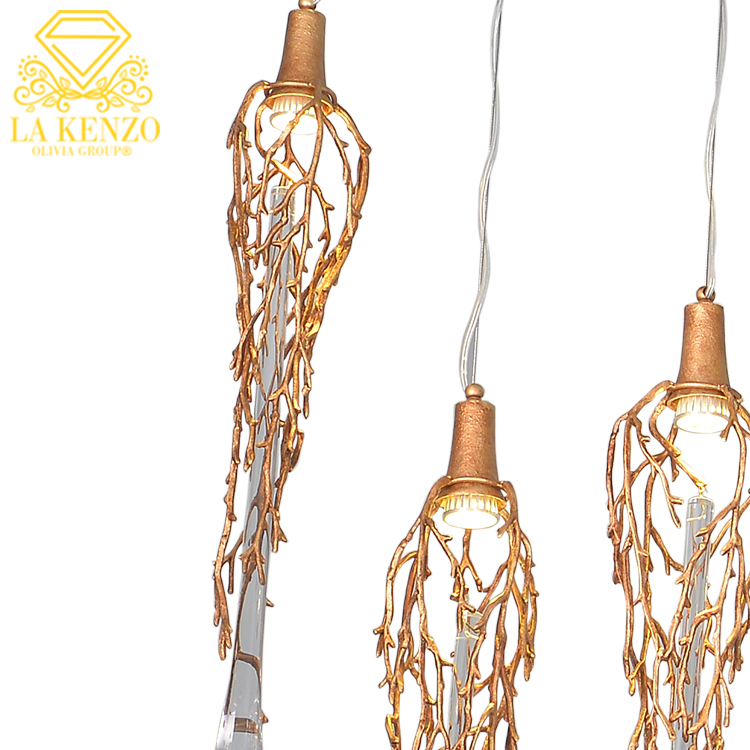 Italian Liquid GU10 Crystal Water Drops Modern Pendant Lamp 